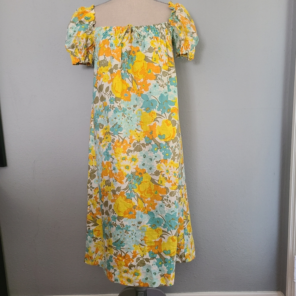 Faithful the Brand Canales Annika Print Linen Dress NWT Size 2/XS‎